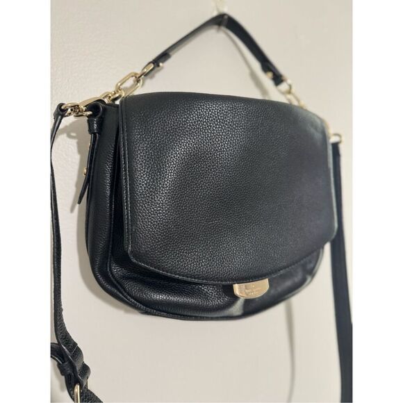 Kate Spade Black Mulberry Street Alecia Pebbled Leather Shoulder Crossbody Bag - Picture 1 of 10